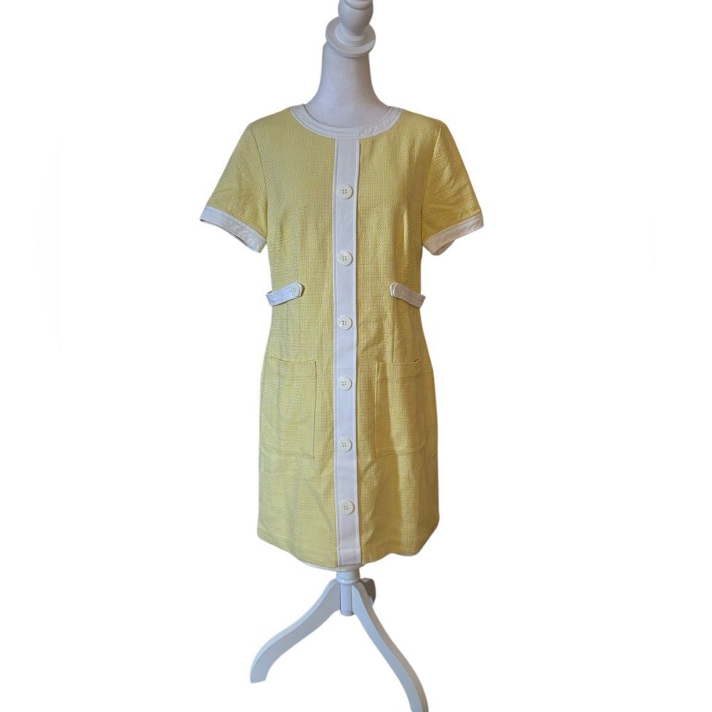 ModCloth Retro Style 60s Inspired Dress Yellow Mini Shift Womens Size 10